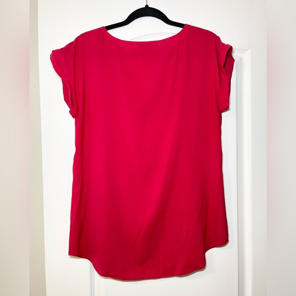 Express Red Crisscross V-Neck Blouse - Picture 3 of 9